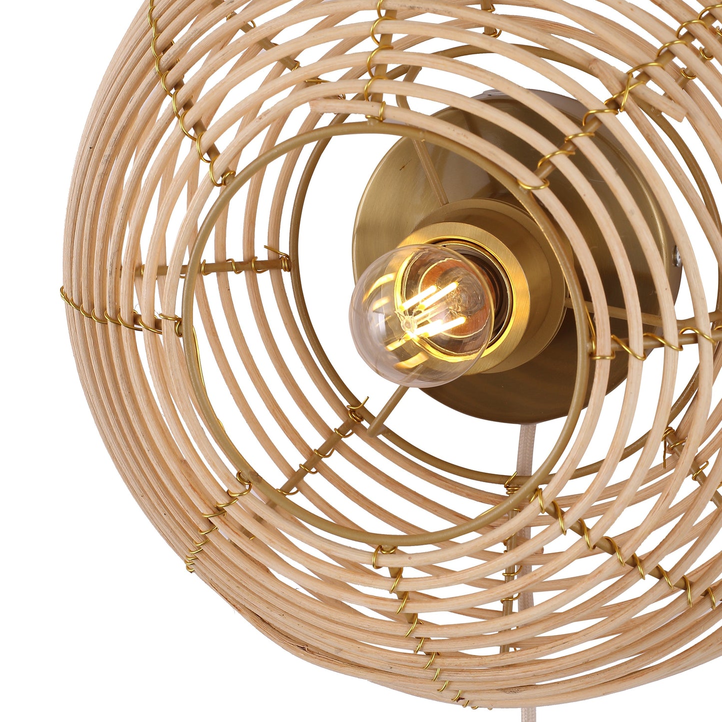 Elegant Væglampe Ø40 i Rattan – Skab Hygge og Stil