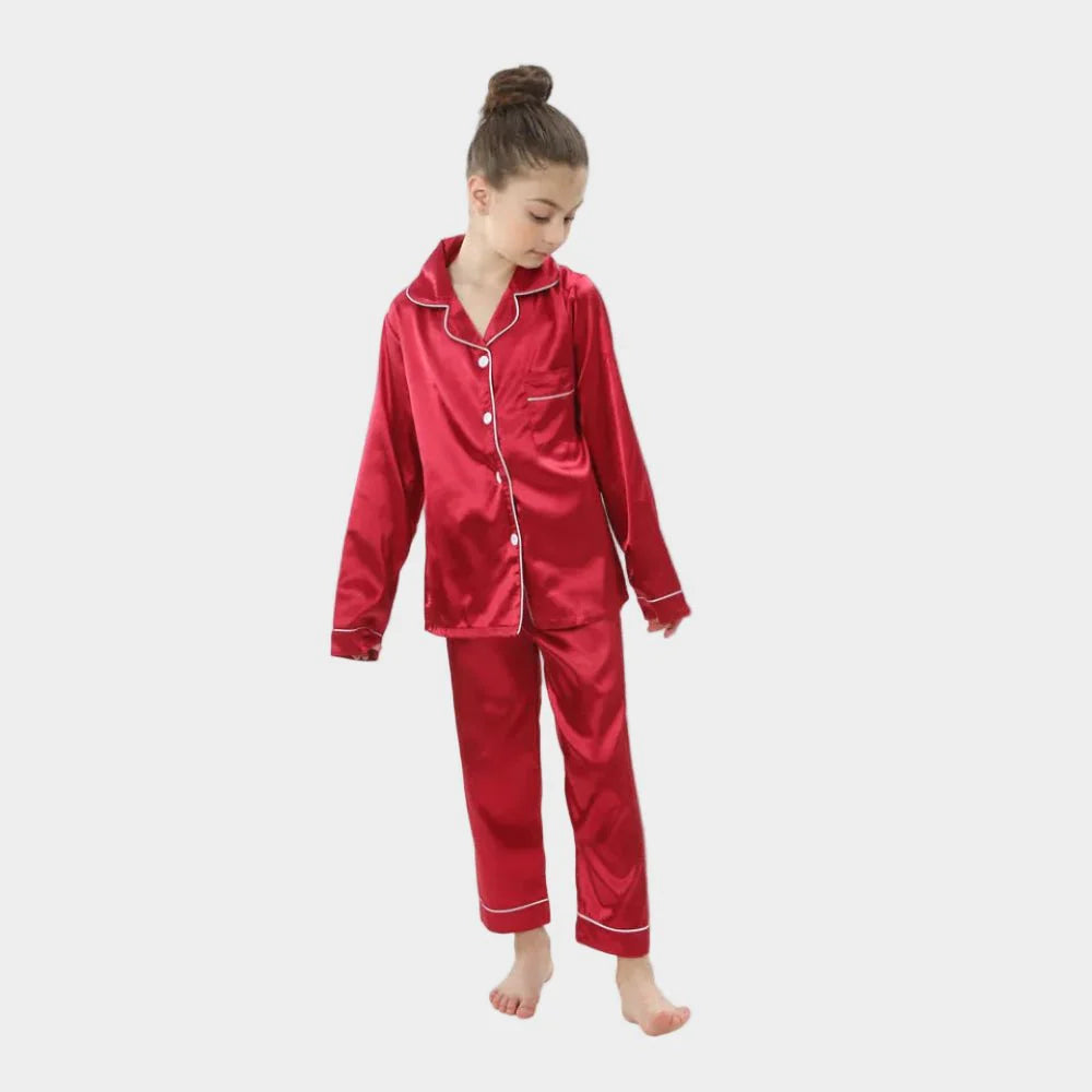 Børne Silkepyjamas Sæt - Komfort og Åndbarhed Hele Året