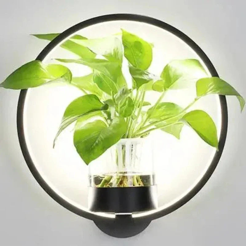 Elegant LED Væglampe med Indbygget Planteholder
