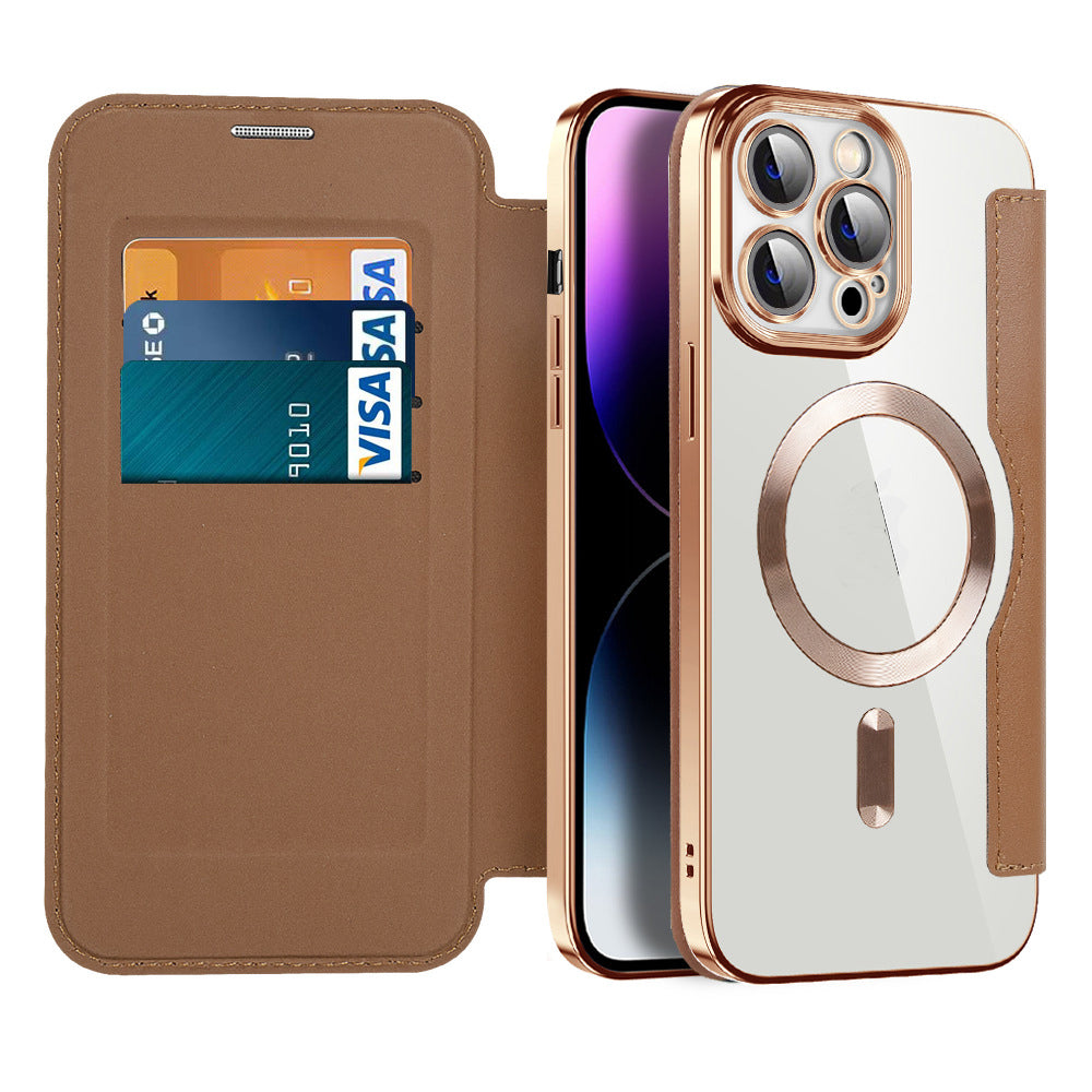 Magnetisk Læder Flip Cover til iPhone 11-14 med RFID Beskyttelse