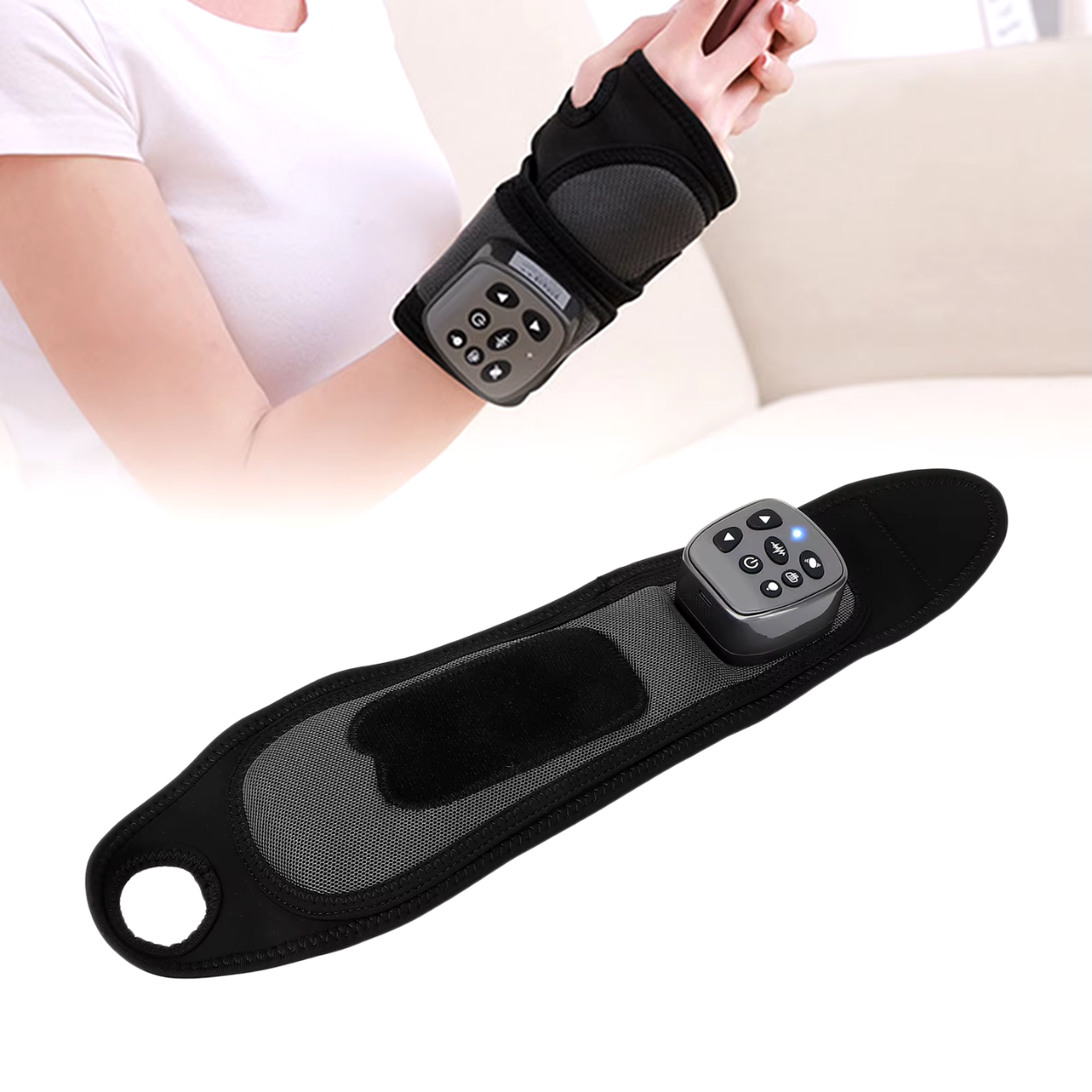 Uppvärmd handledsmassager med vibration och infraröd terapi