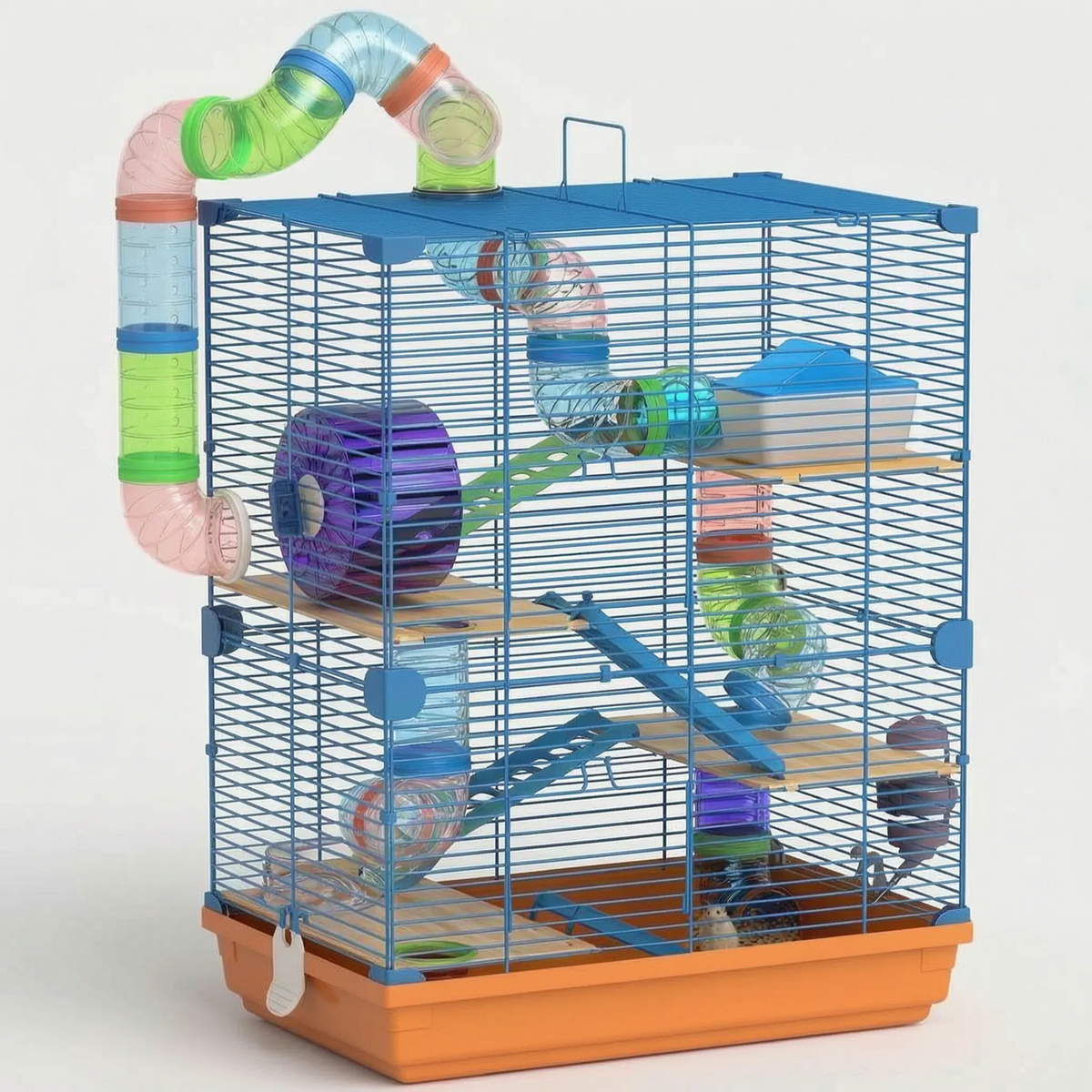 Flere etagers hamsterbur med rør - Tubix