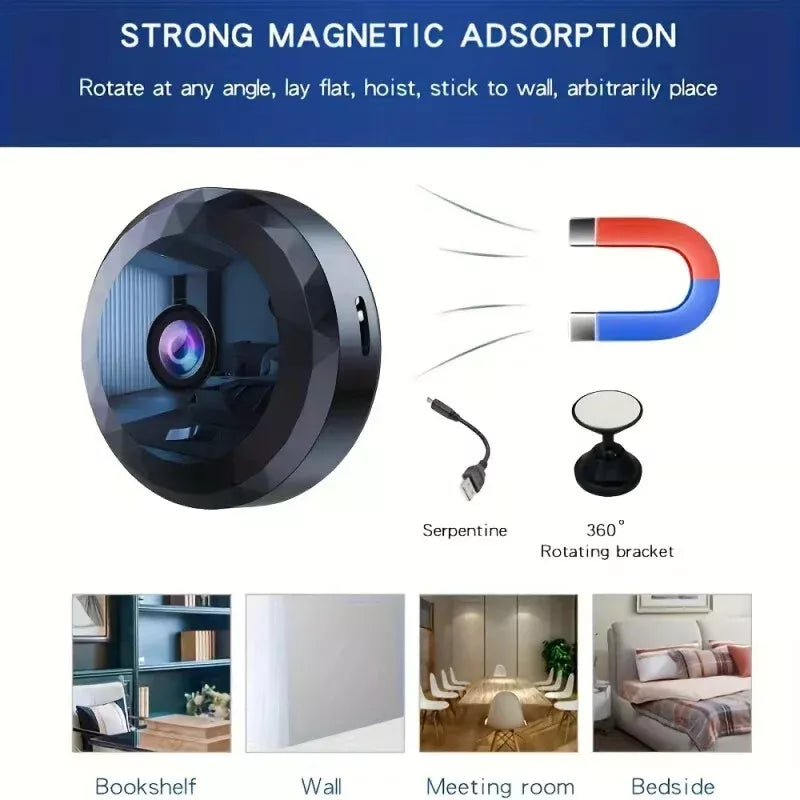 Magnetisk Mini WiFi Overvågningskamera – 1080P HD med Natsyn & Bevægelsessensor