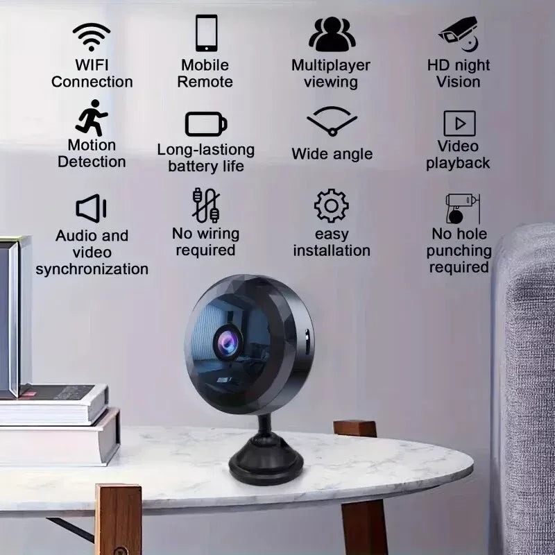 Magnetisk Mini WiFi Overvågningskamera – 1080P HD med Natsyn & Bevægelsessensor