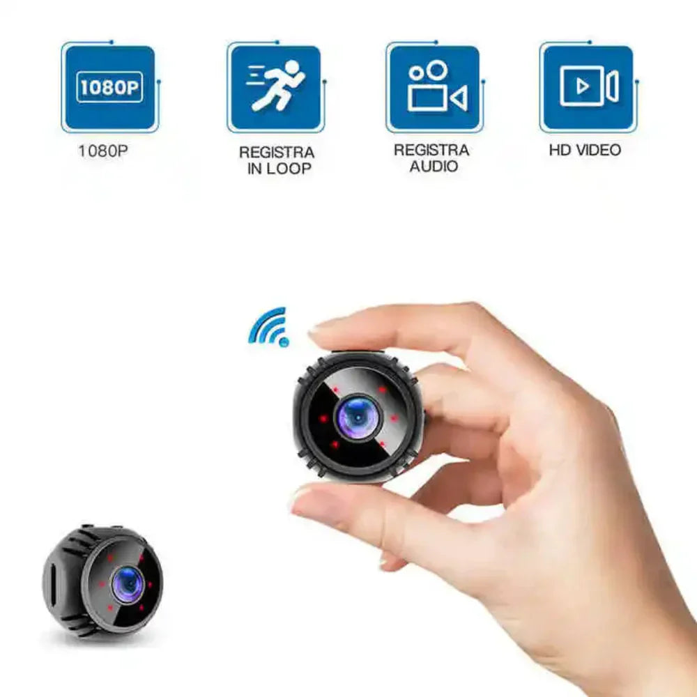 4K Mini WiFi Övervakningskamera med Nattseende och Rörelsesensor