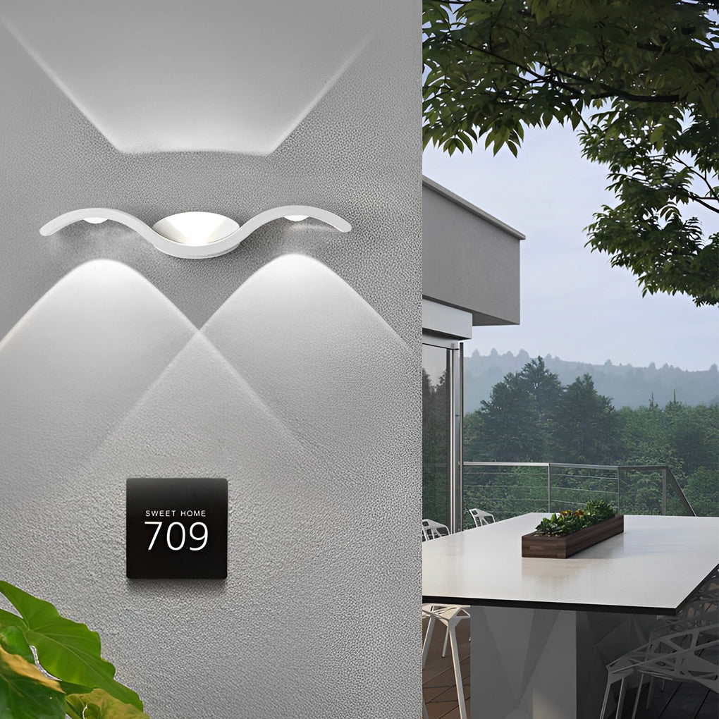 Energibesparande LED Utomhus Vägglampa med Vågformad Design