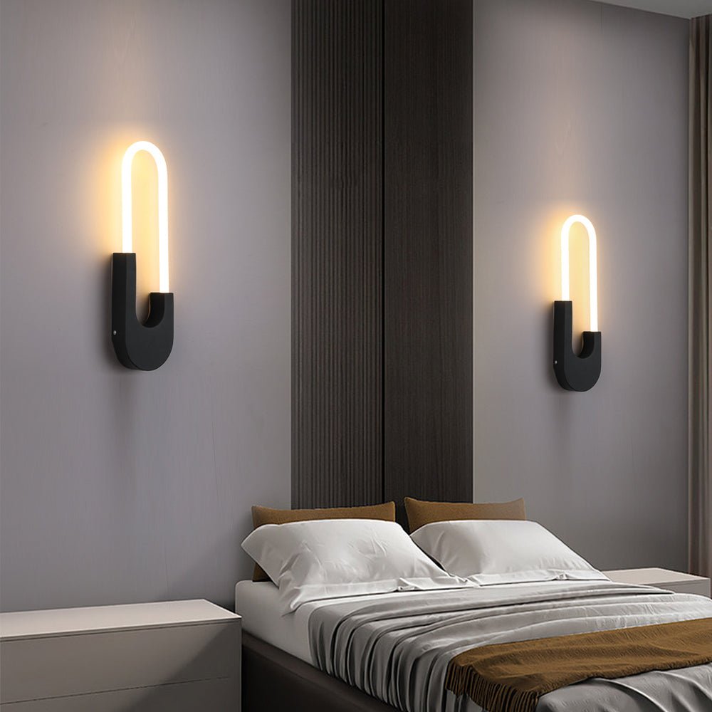 Stilren oval LED-vägglampa med mjuk belysning