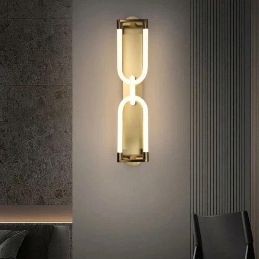 Elegant dubbel vägglampa med bred ljustäckning