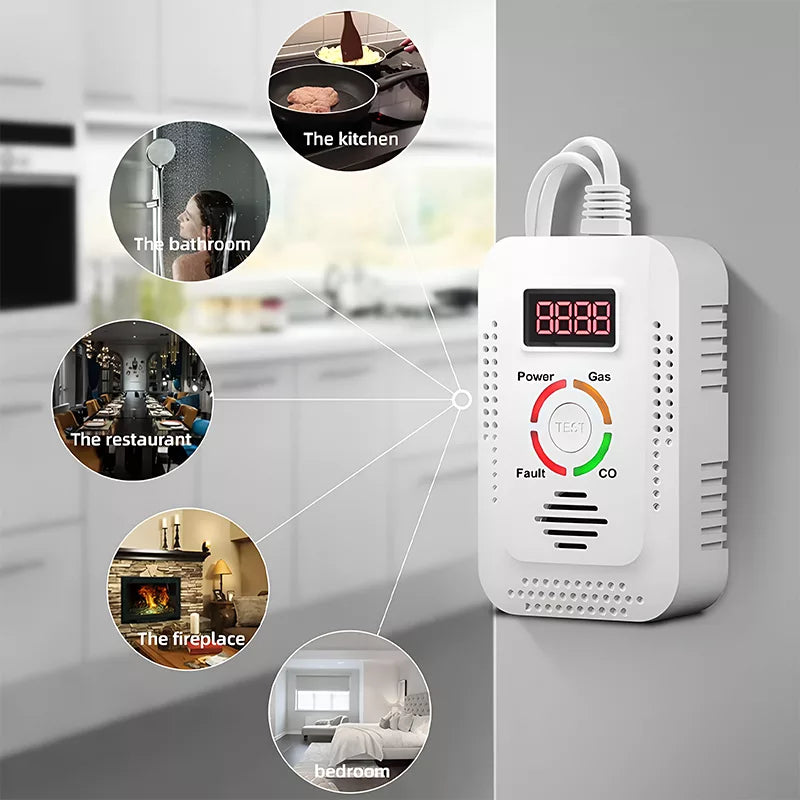 Effektiv Gas- og Kuliltealarm med Digital Visning