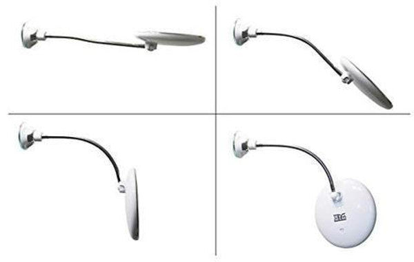 Bærbart 10X LED-makeup-spejl med sugekop og justerbar arm