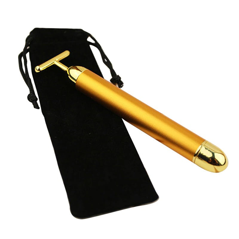 24K Guld T Ansiktsroller Massager för Energi