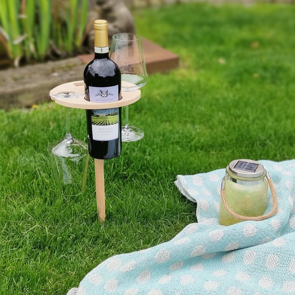 Bärbart Vinbord i Trä för Utomhustrivsel och Picknick