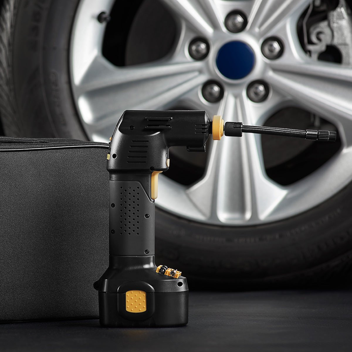 Bærbar Luftkompressor med Genopladelig Batteri og Auto-Stop