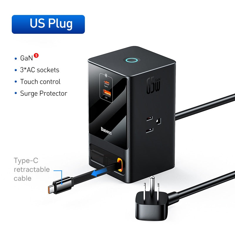 Infällbar kabel Snabbladdning Digital Powerbank