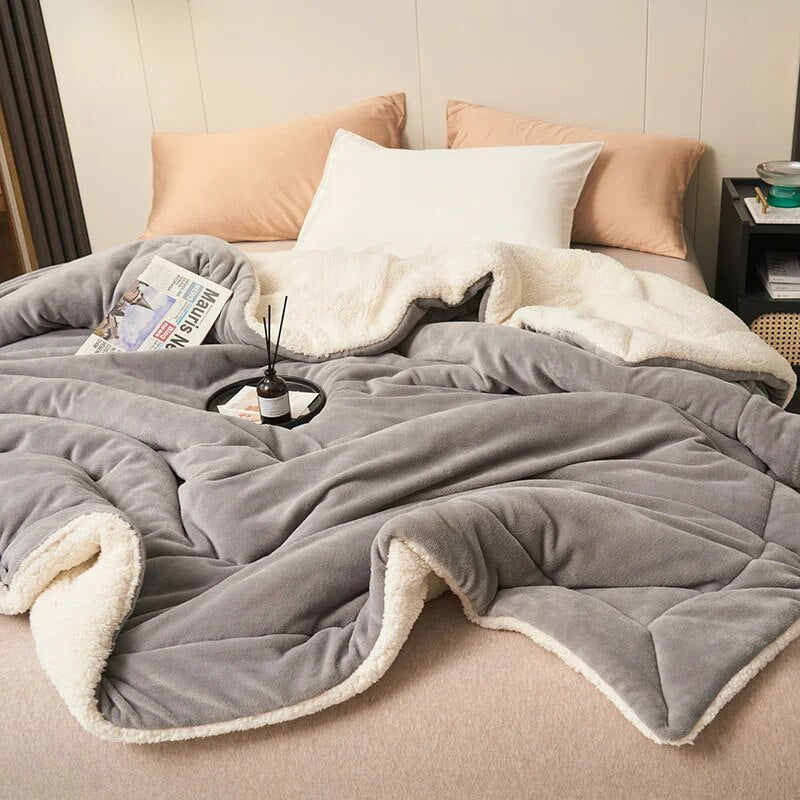 LuxeWool - Vändbar fleecfilt för soffa eller säng