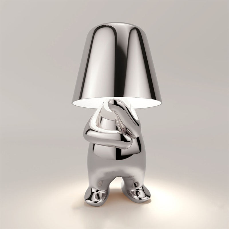 Stilren guldpläterad LED-bordslampa med touchkontroll
