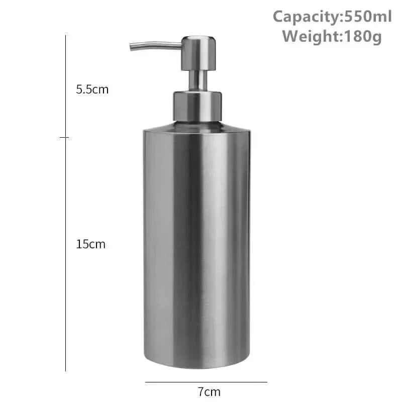 Elegant sæbe dispenser i rustfrit stål - 250ml/350ml/550ml håndpumpe