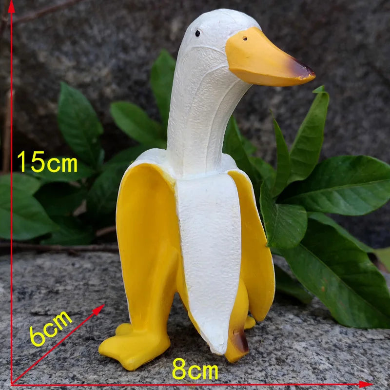 Skrællede Bananer Ande Ansigt Have Dekoration