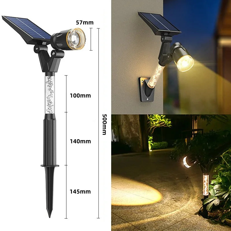 Solar LED trädgård hem utomhus väg spotlights