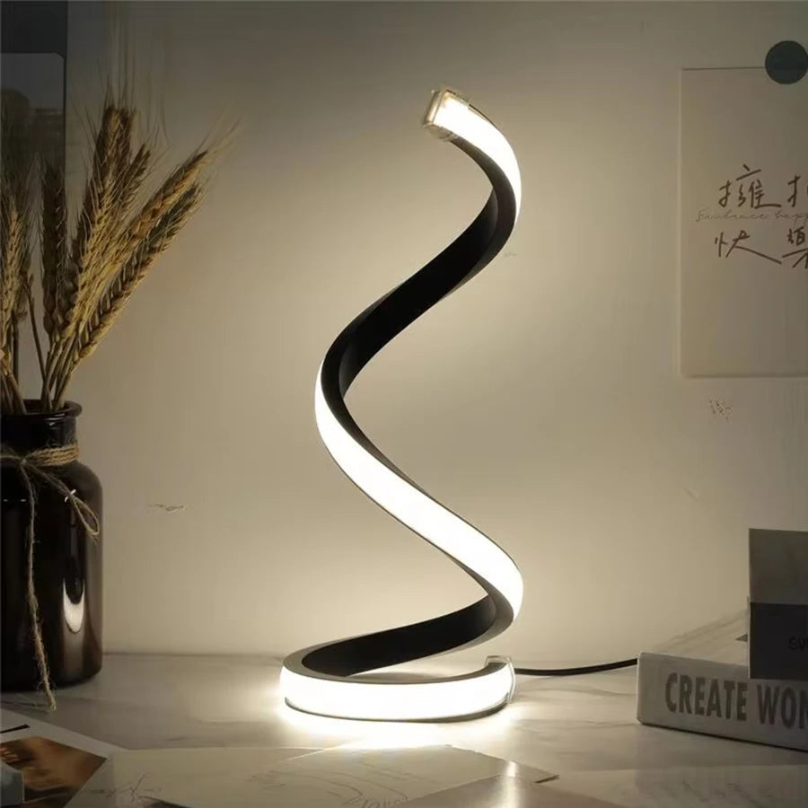 Moderne Spiral Lampe: Justerbar LED Bordlampe til Hjemmet