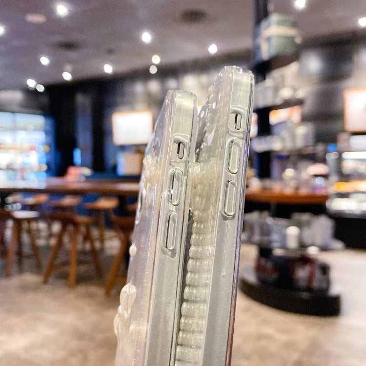 Elegant TPU mobilcover med perle-design til iPhone 15 Plus