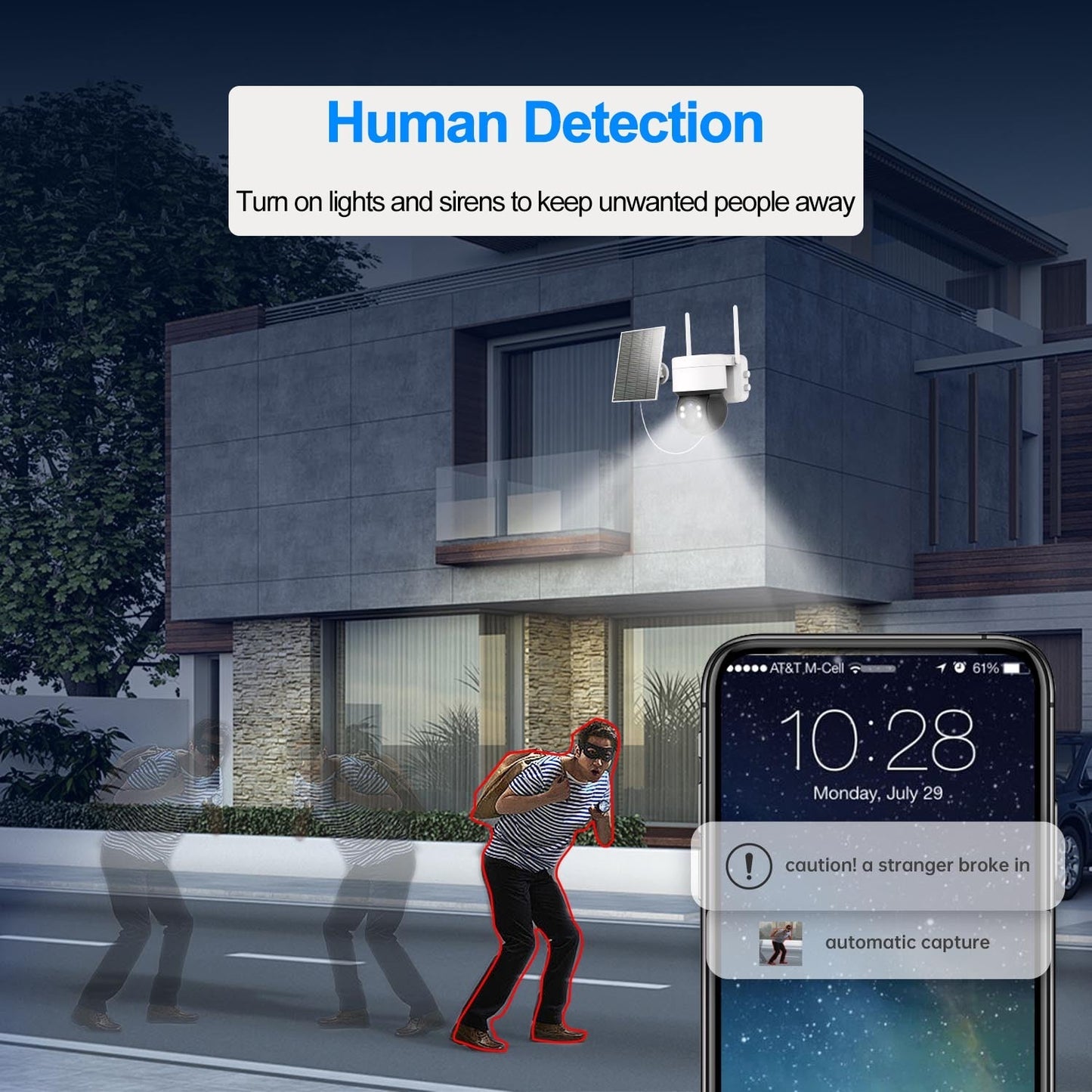 Udendørs WiFi Solcelledrevet Sikkerhed IP Kamera