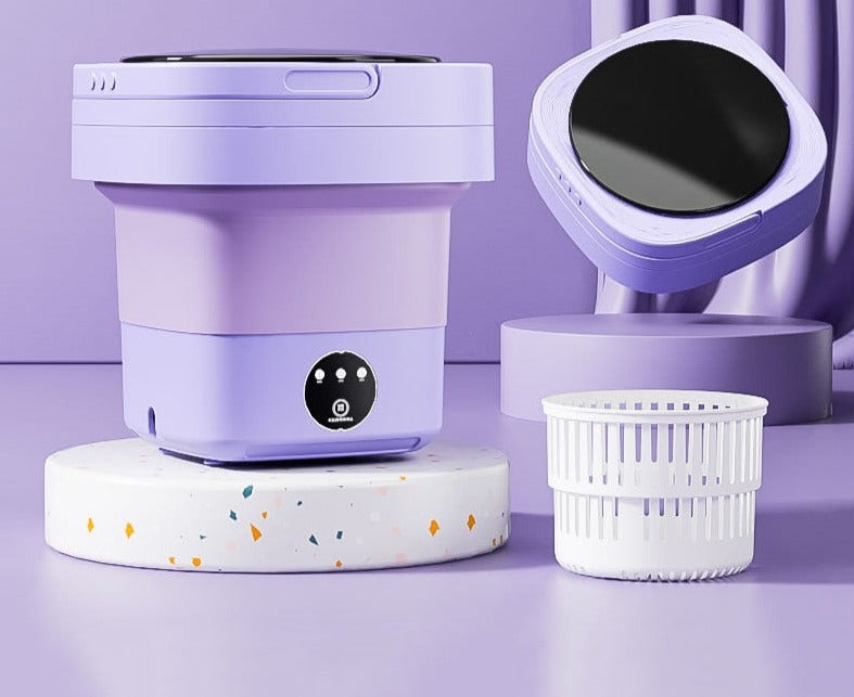 Foldbar Mini-Vaskemaskine med Tørrefunktion – Praktisk Design