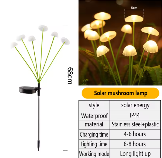 Soldriven LED-svamplampa för Trädgården – IP44, Väderbeständig
