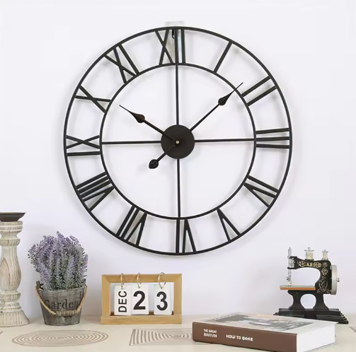 Retro Vægur i Vintage Design – Støjfri og Tidløs Elegance