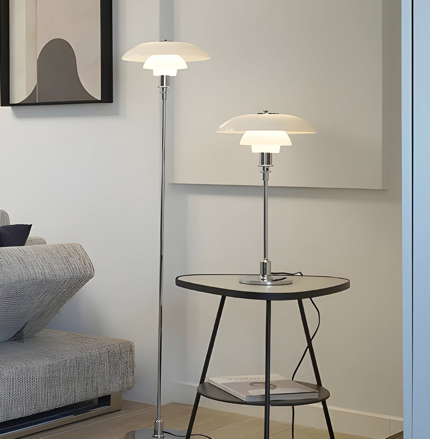 Elegant LED Bordlampe i Glas – Skandinavisk Design og Stemning