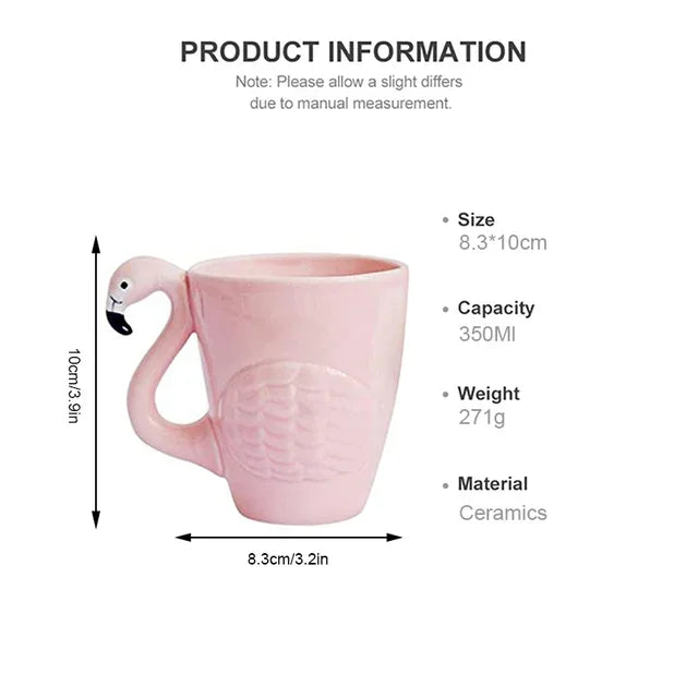 Keramiskt teset Rosa Flamingo