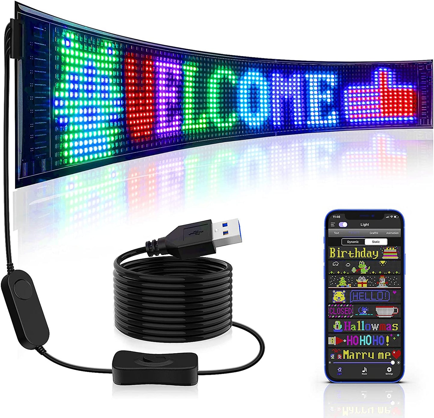 RGB Display Fleksibel Pixel Smart Panel