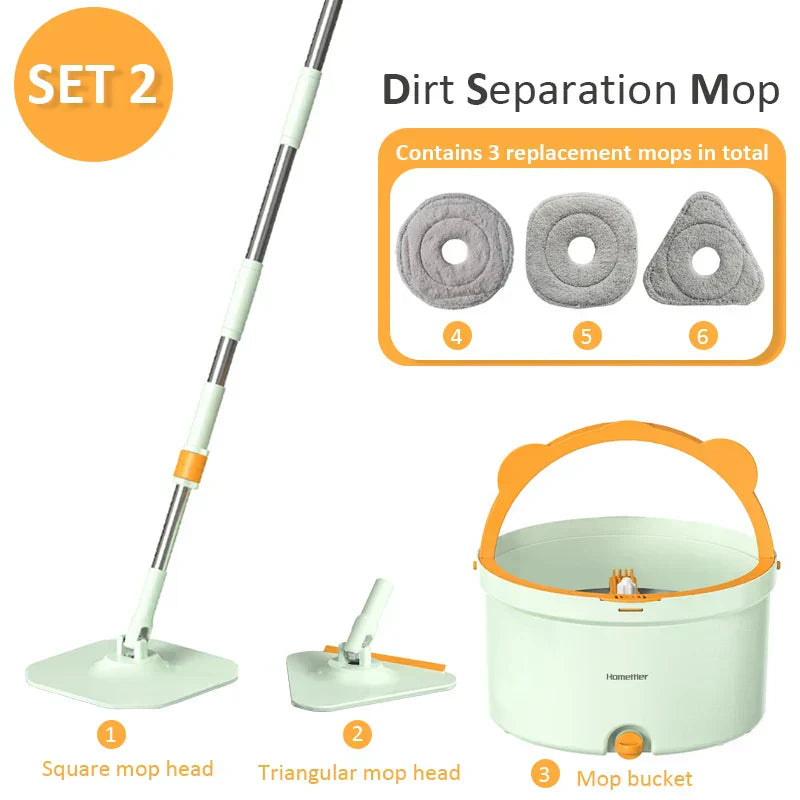 Selvrensende Gulvmoppe med Spand - Moppesystem