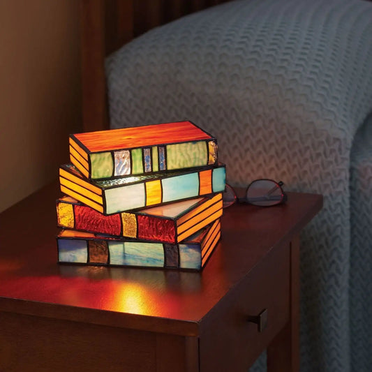 Unik Bogdesign Stained Glas Bordlampe – Skab Hygge & Stil