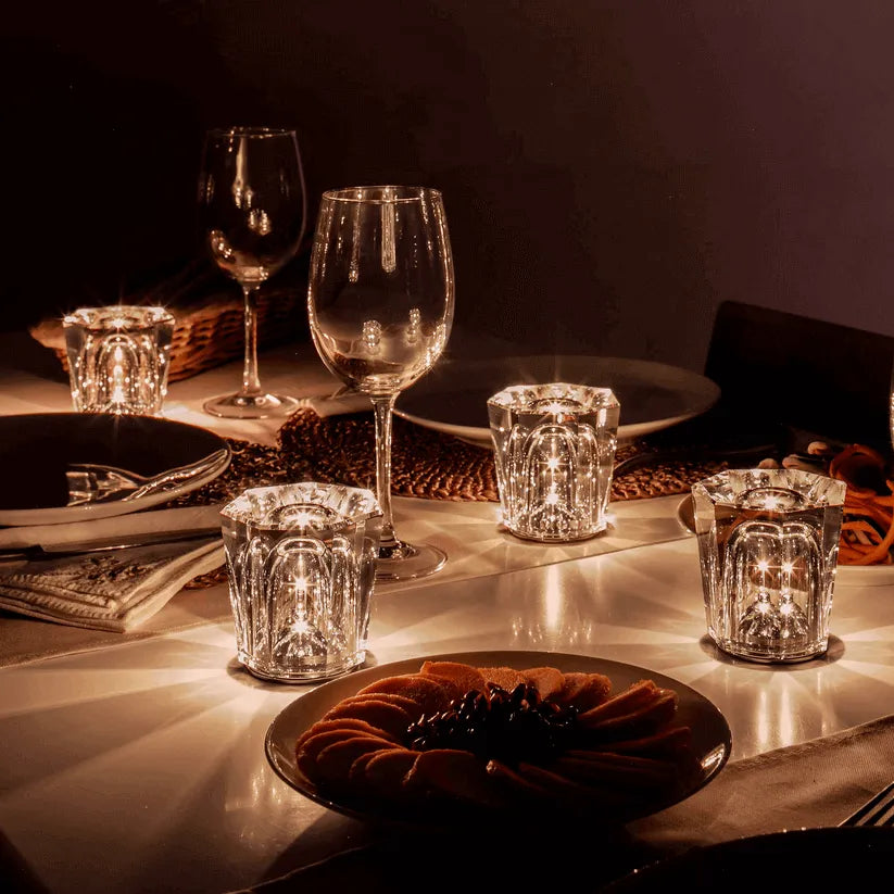 Elegant Glasbordlampe med LED til Hyggebelysning