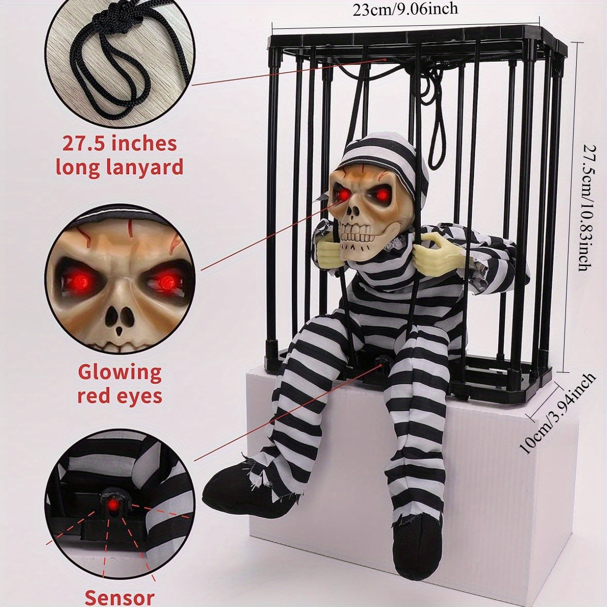 Animérende Skeletdeko med Sensor til Gyselig Halloween