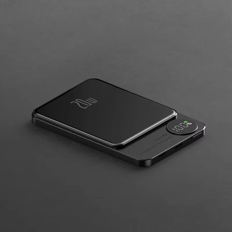 Kompakt magnetisk powerbank med snabb trådlös laddning