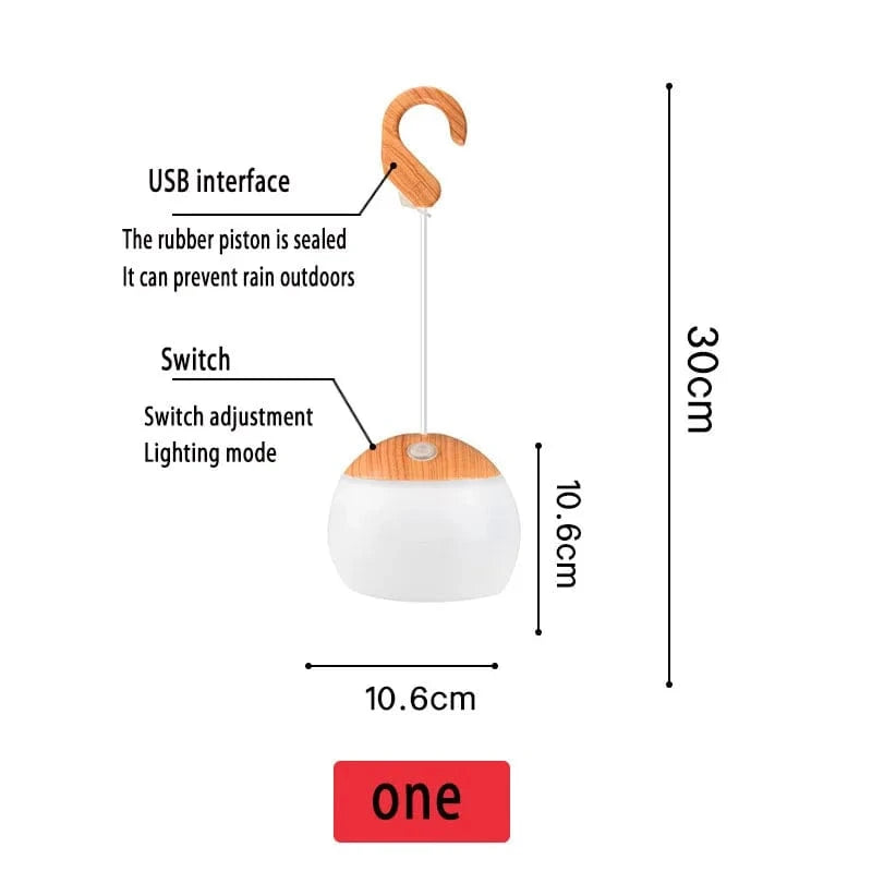 Vandtæt LED Campinglanterne med USB-opladning