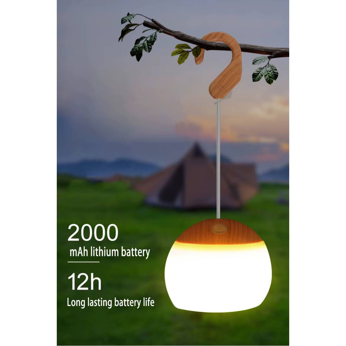 Vandtæt LED Campinglanterne med USB-opladning