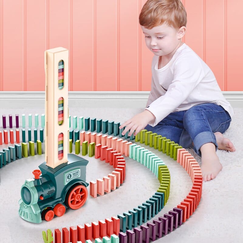 Automatisk Domino Tog med Kreativ Læringsleg for Børn