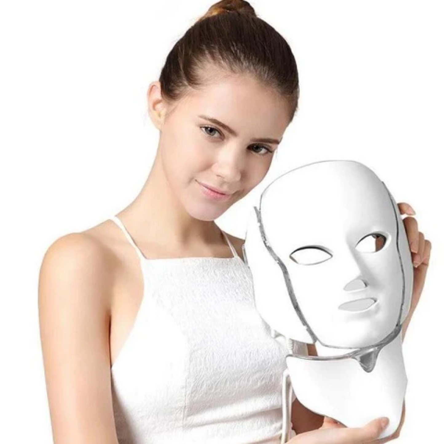 LED Photon Lysbehandling Maske til Ansigt og Hals - 7 Farver