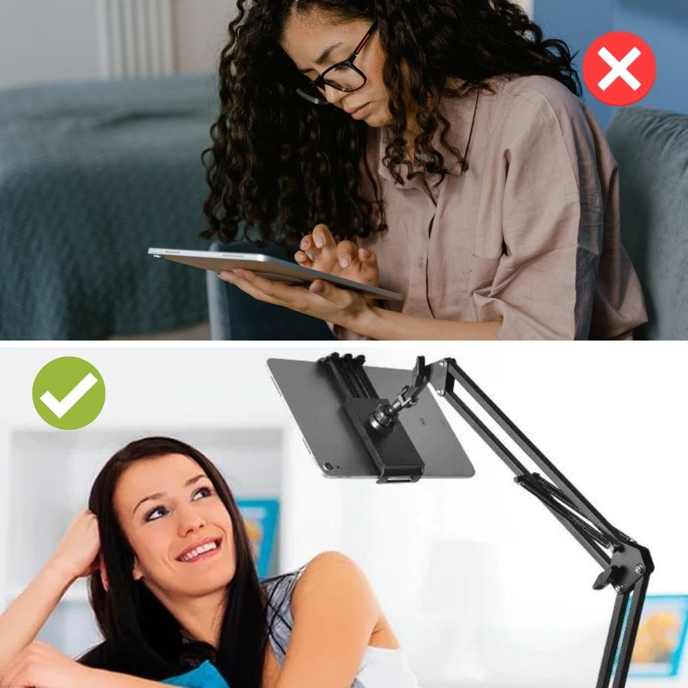 Ergonomisk tablethållare för flexibel vinkeljustering