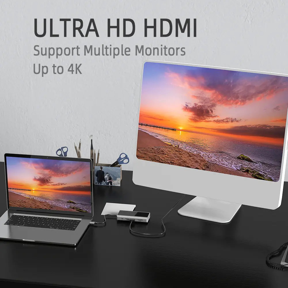 Type-C USB Hub Docking Station med Dual HDMI