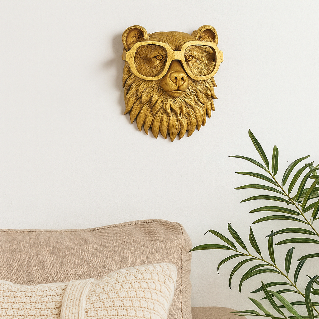 Vintage Djurhuvud Väggkonst i Resin – Unik Design