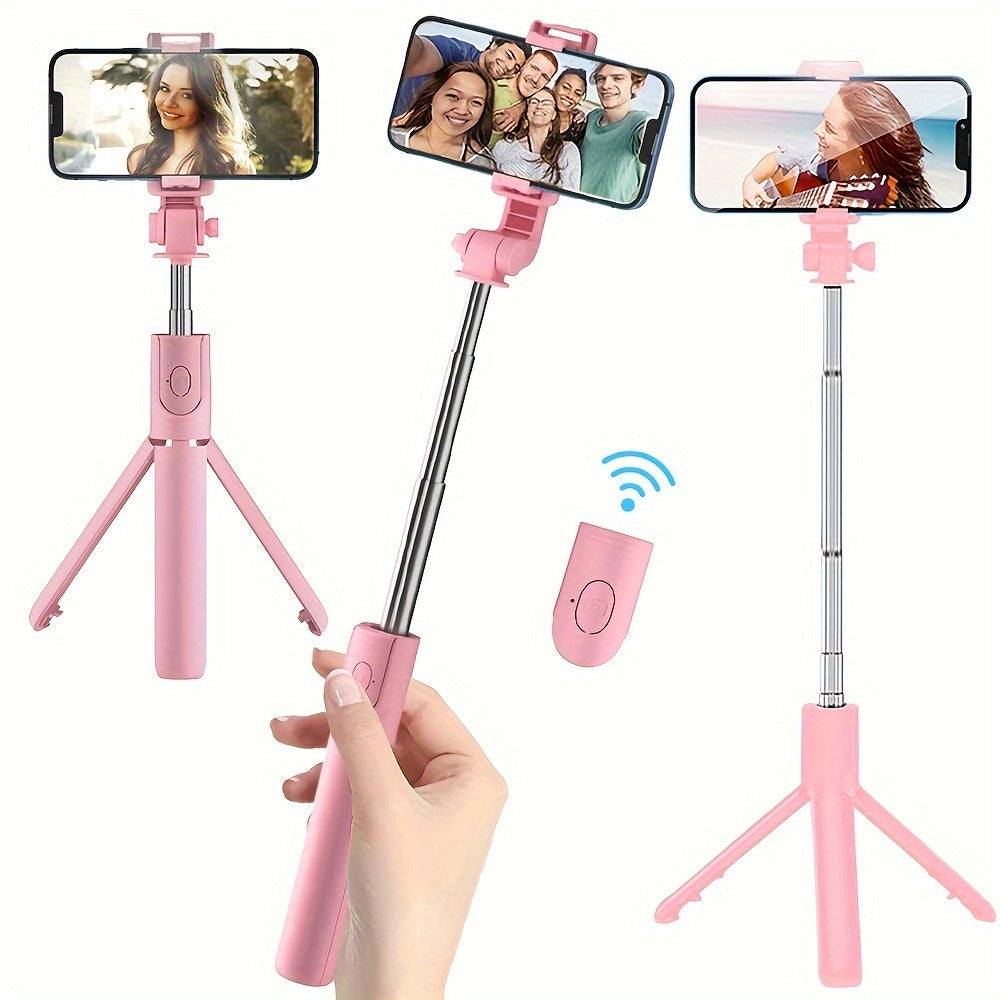 Kompakt Selfiestick med Trådlös Fjärrkontroll och 360° Rotation