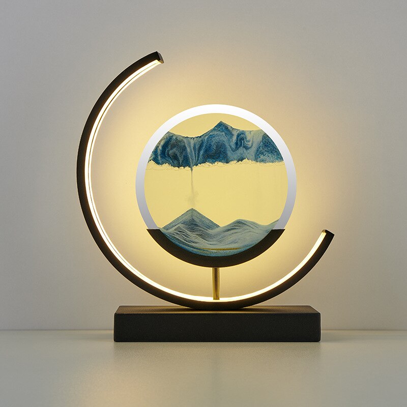 Moderne LED Lampe med Fortryllende Sandkunst til Soveværelset