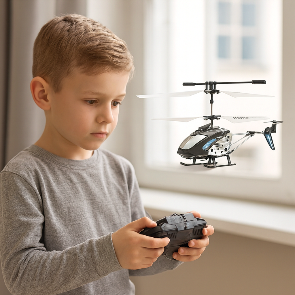 Minihelikopter med fjärrstyrning – Stabilitet och nöje