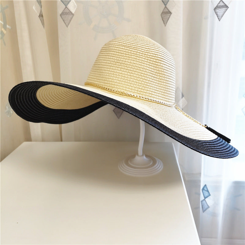 Sommarhatt för kvinnor med bred skärm och UV-skydd