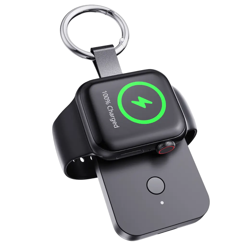Powerbank til Apple Watch | Kompakt 1000mAh nøglekæde-oplader til rejse og dagligt brug