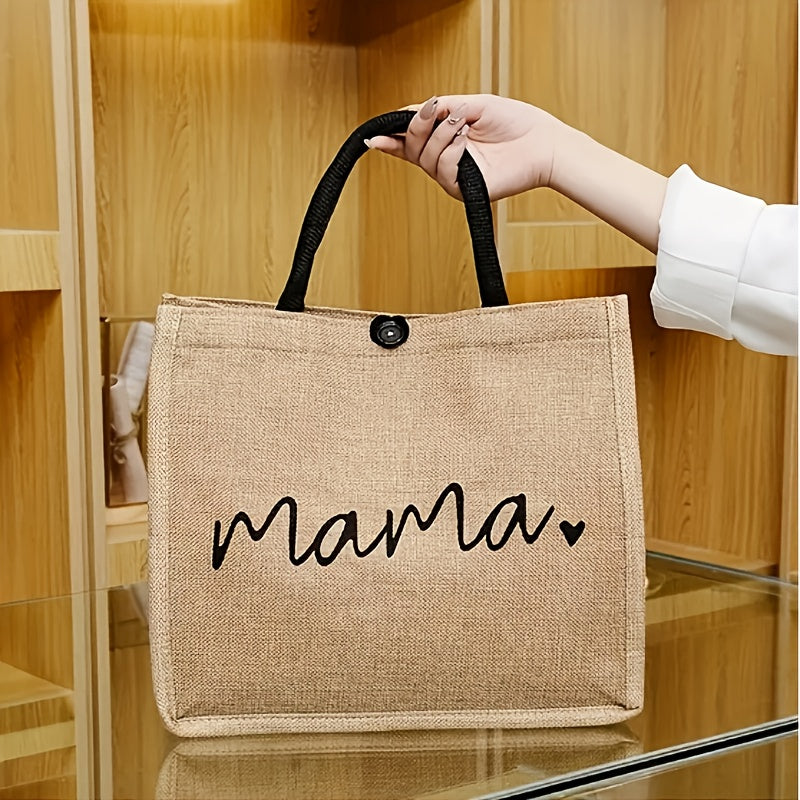 Elegant återanvändningsbar väska med "Mamma"-motiv – Praktisk för varje dag